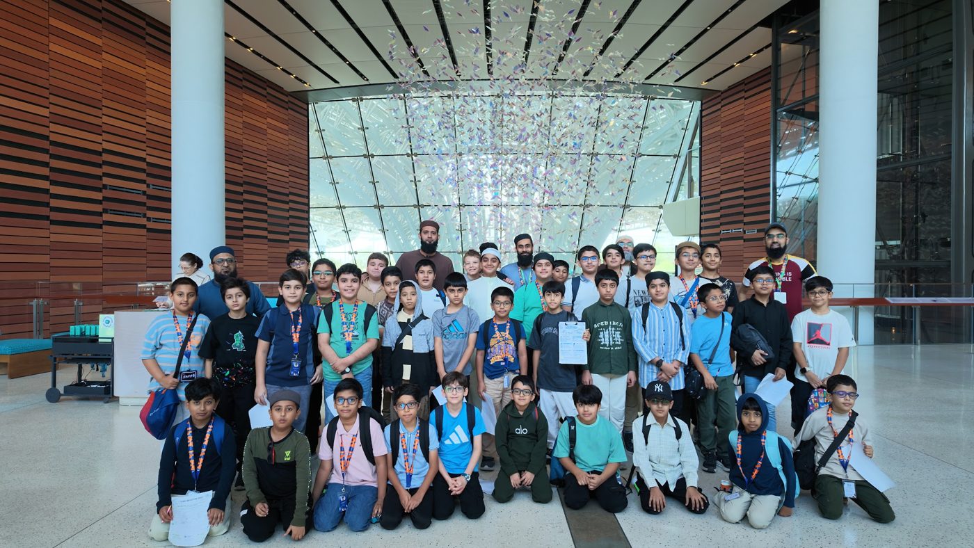 Students and mentors together on a field trip