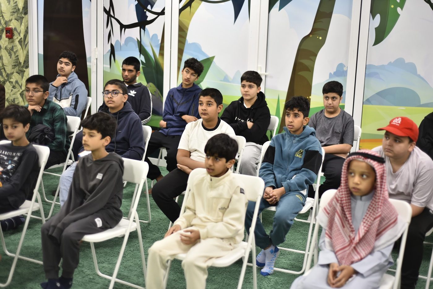 Students listening closely during the session