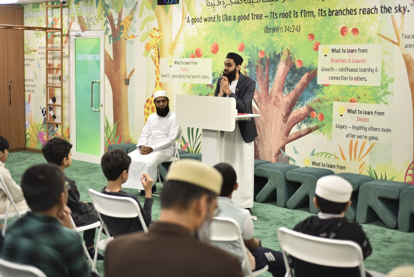 Speaker delivering the keynote address in the Forest Hall
