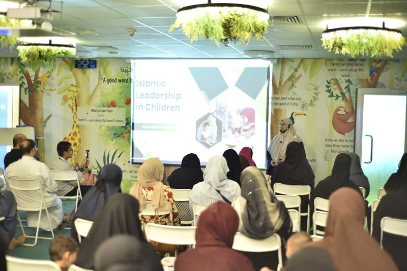 Parents listening to the talk in the Forest Hall